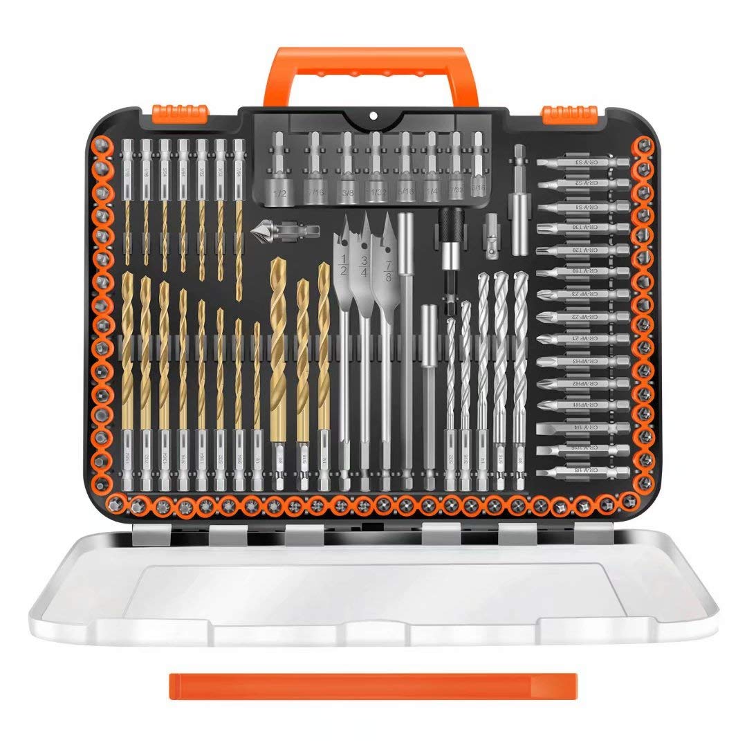 ENERTWIST 112-piece drill bit set in a tough case for easy transport