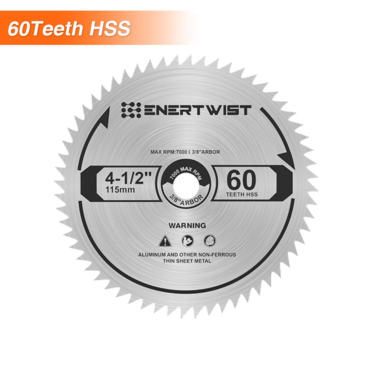 ENERTWIST 60T HSS blade designed for fast, smooth cuts in wood and metal.