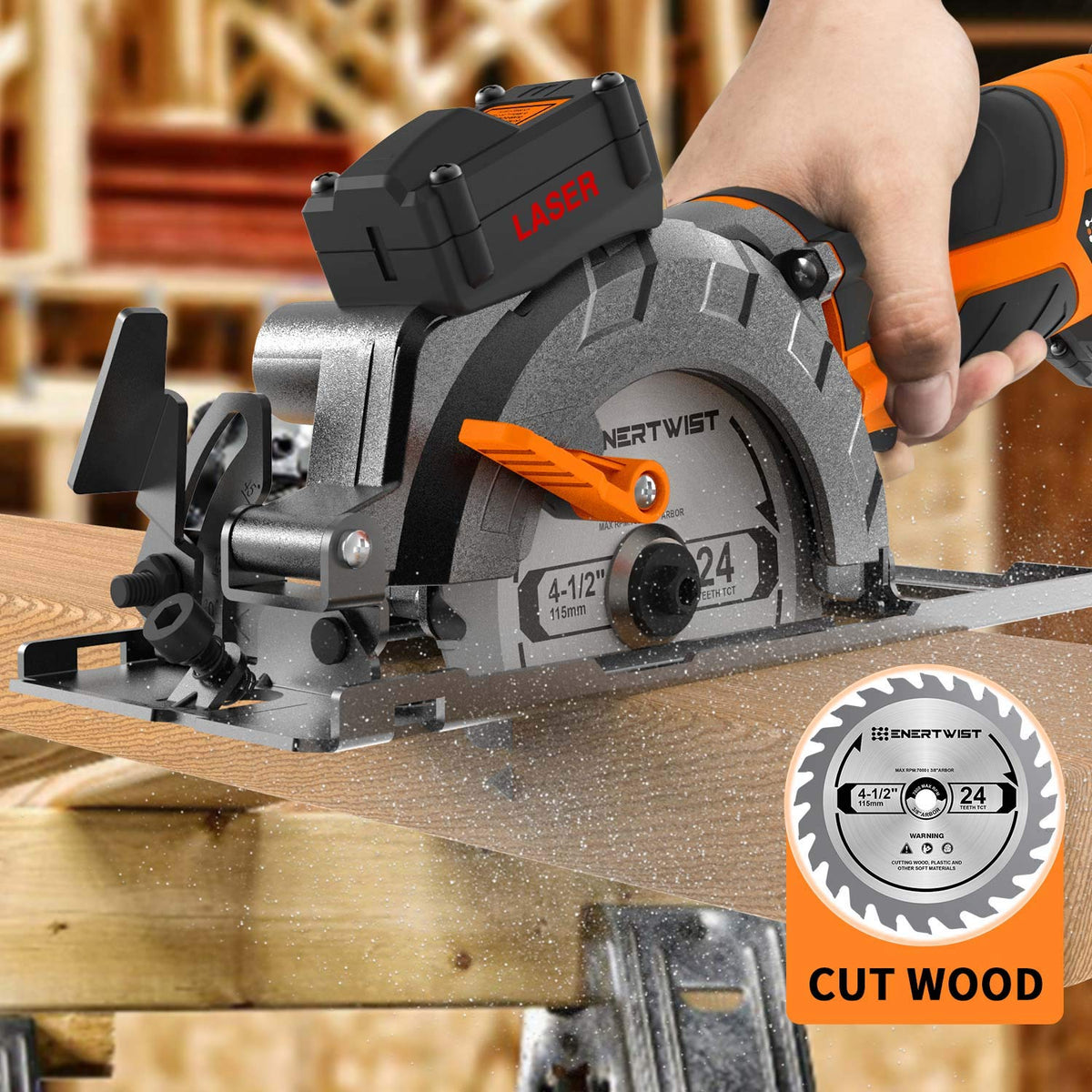 ENERTWIST 3/8 inch arbor compatibility fits many 4-1/2 inch mini saws.