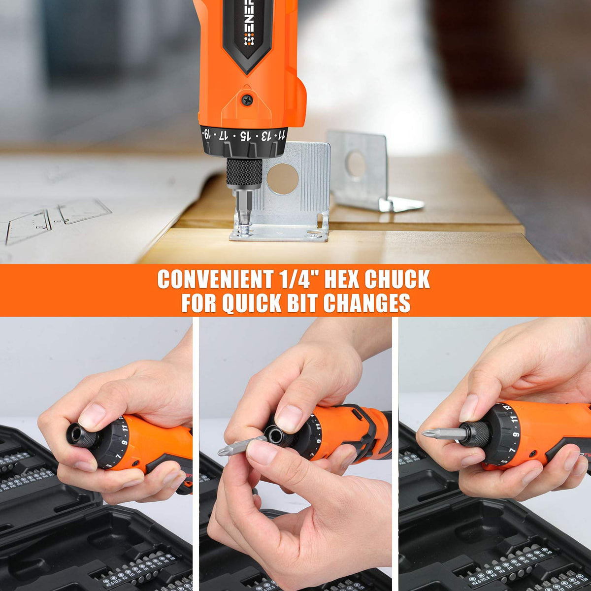 ENERTWIST dual-position handle offers inline and pistol grip comfort