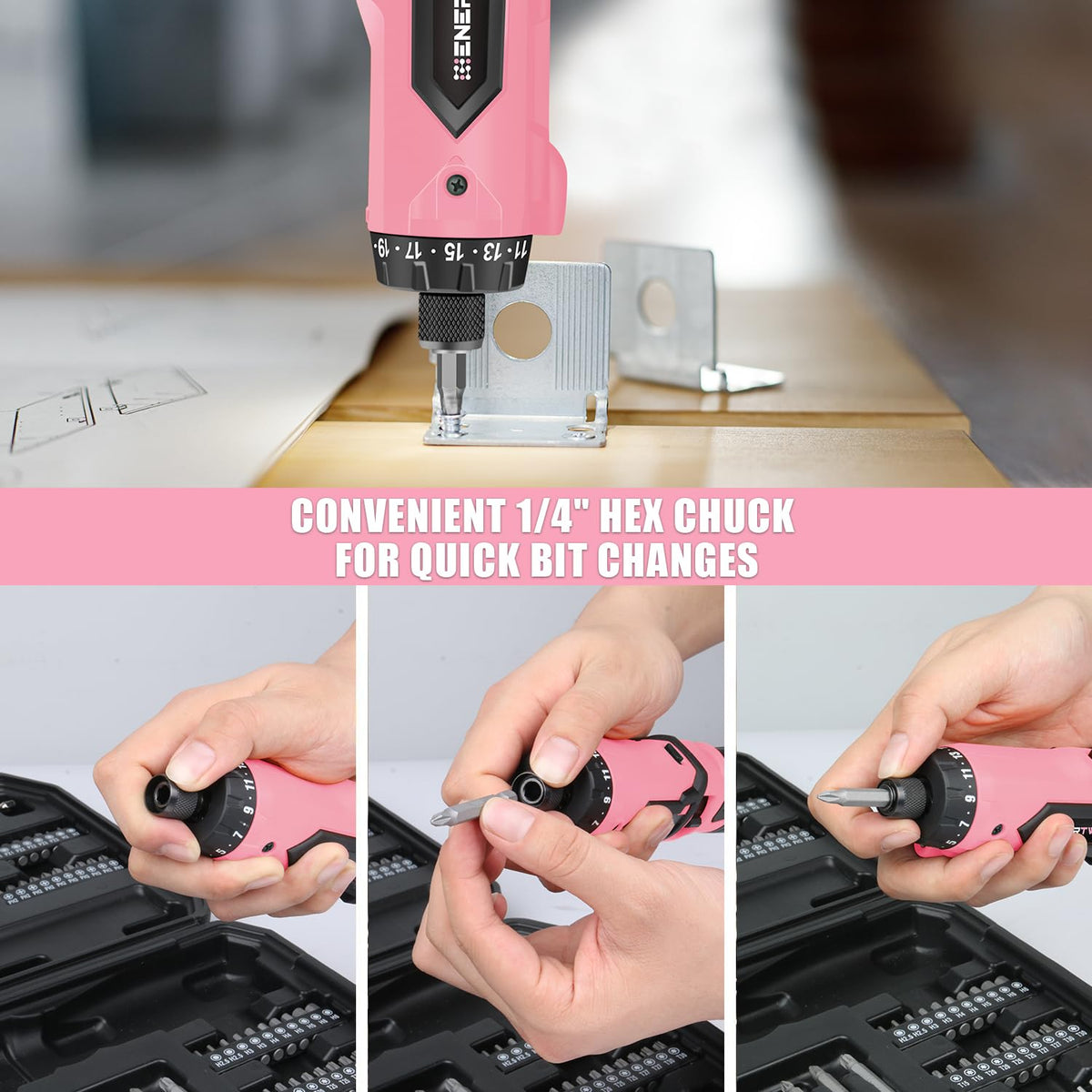 Ergonomic dual-position handle offers inline or pistol grip comfort