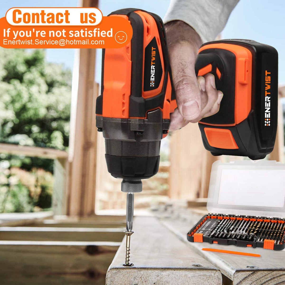 ENERTWIST case with cushion keeps bits organized for on-site work