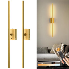 Eneru gold two-pack battery wall sconce for ambient wireless lighting