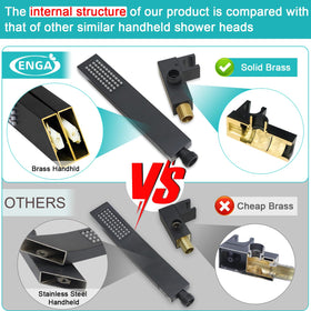 ENGA 1.5 m stainless steel hose offers flexible, kink-free reach during showers