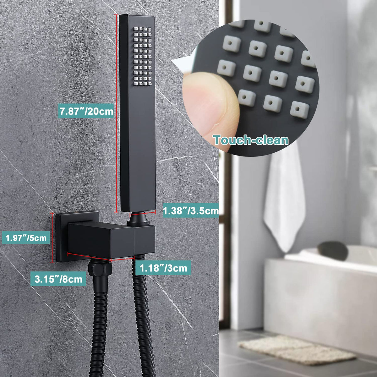 ENGA brass shower holder provides sturdy, adjustable height for handheld use
