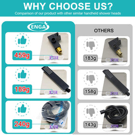ENGA wall connector for square shower head ensures secure, adjustable mounting