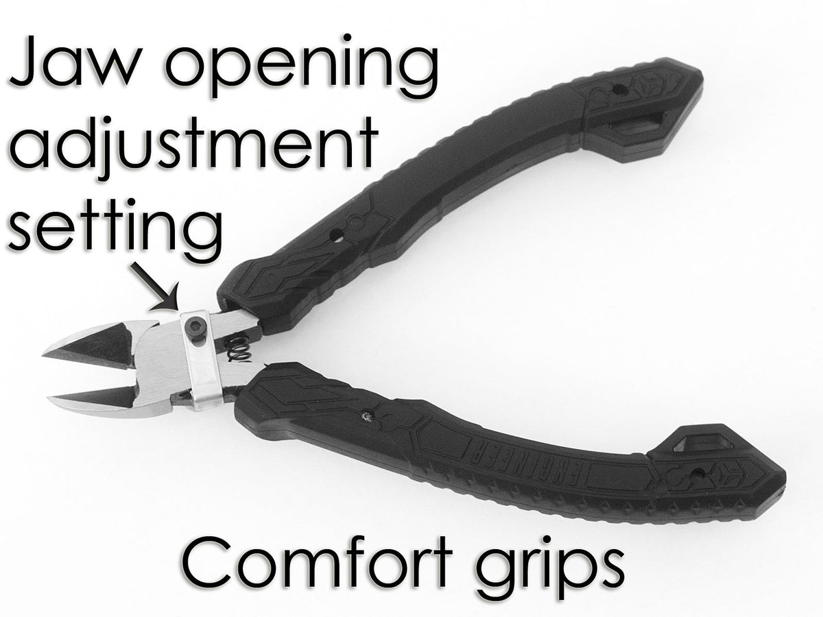 ENGINEER nippers with hardened steel edges deliver durable, razor-like cuts.