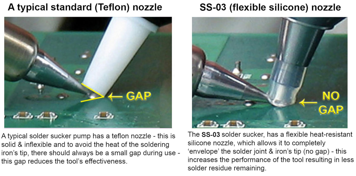 ENGINEER SS-03 heat-resistant tip withstands direct iron contact up to 350°C.