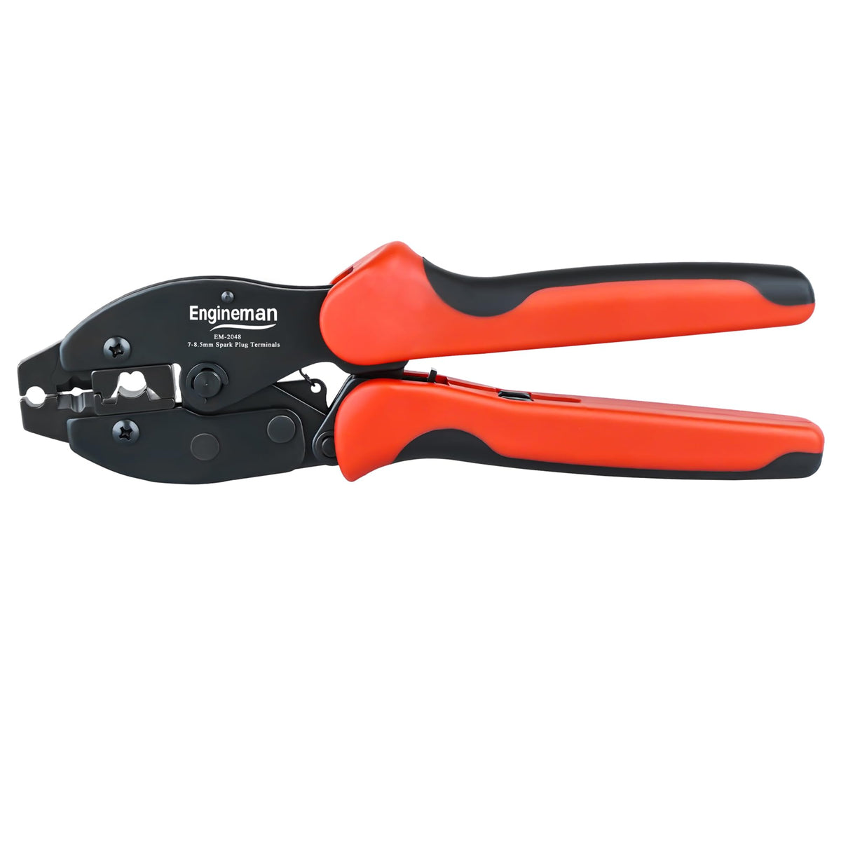Engineman EM-2048 spark plug wire crimper with ergonomic handles for comfortable, precise crimps.