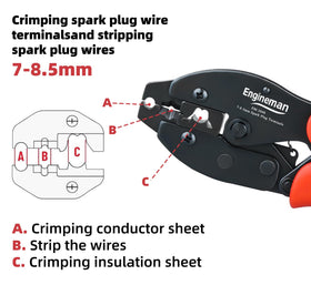 Engineman EM-2048 has precision dies for secure ignition wire crimps.