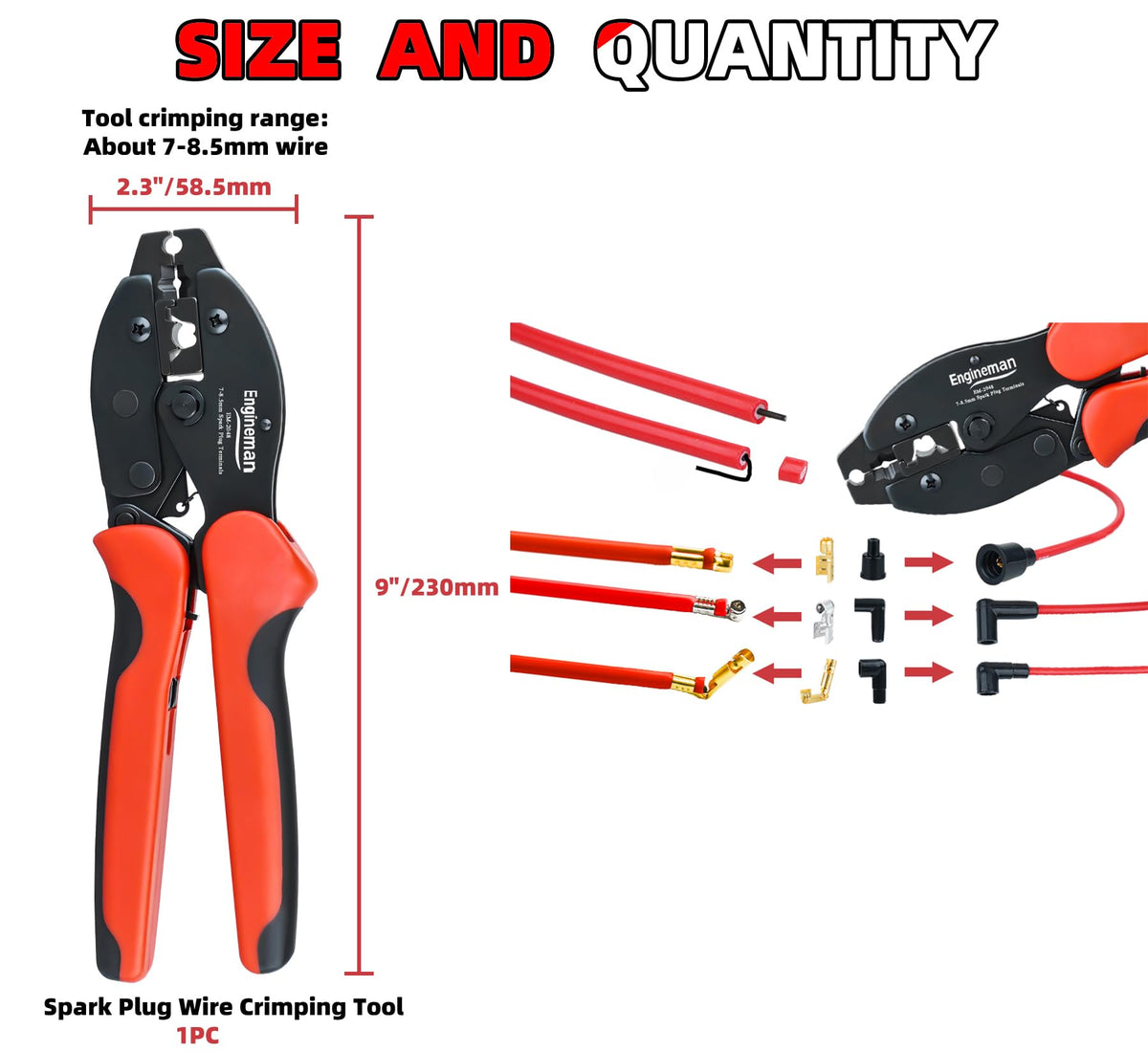Engineman EM-2048 supports 7.0–8.5 mm wire range for versatility.