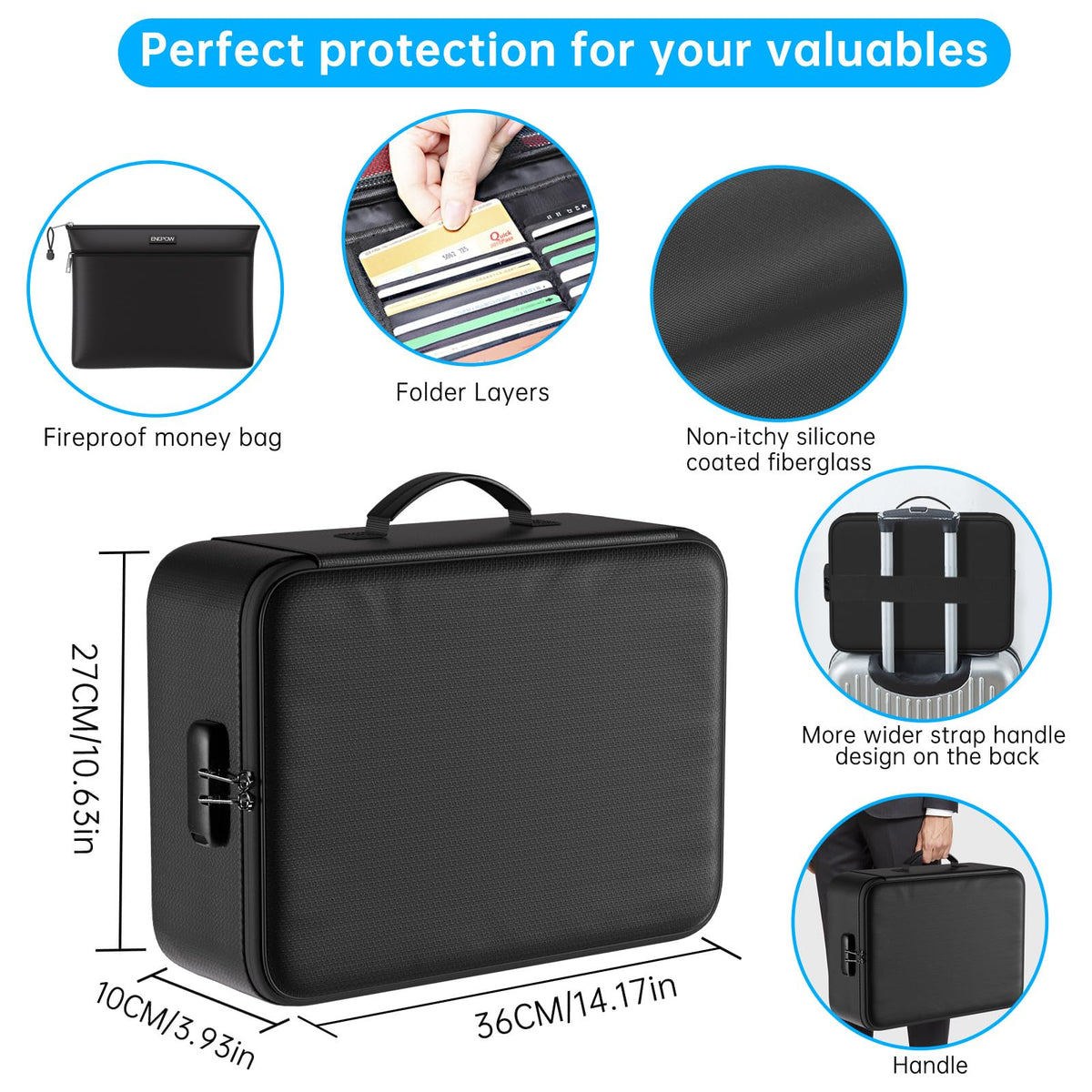 ENGPOW Fireproof Bag laptop pocket for secure transport