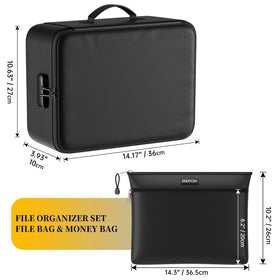 ENGPOW Fireproof Document Bag with Lock open view showing organized interior