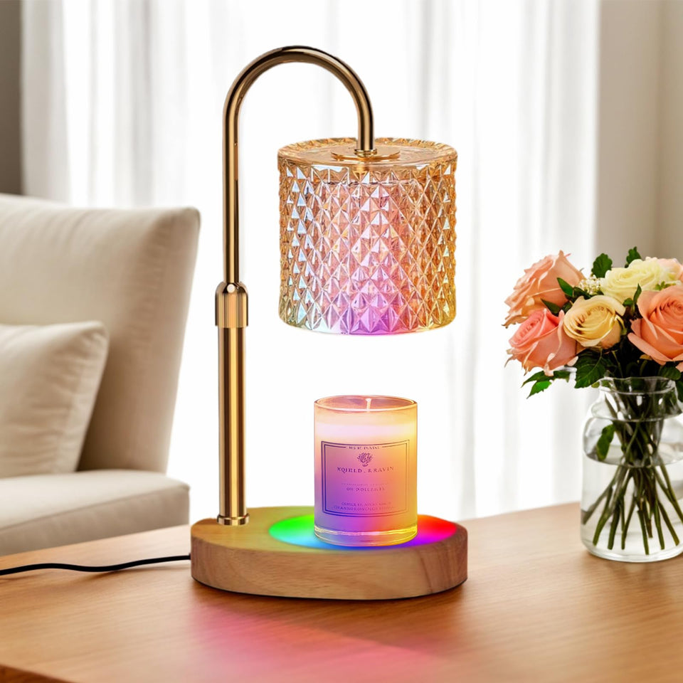 Engpure candle warmer lamp with 7 LED colors for cozy evenings