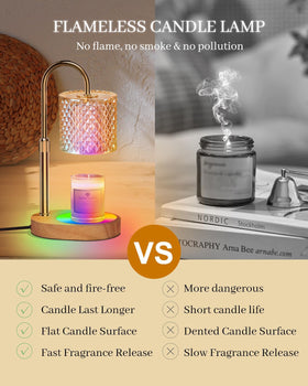 Engpure candle warmer lamp wood base with non-slip pads for stability
