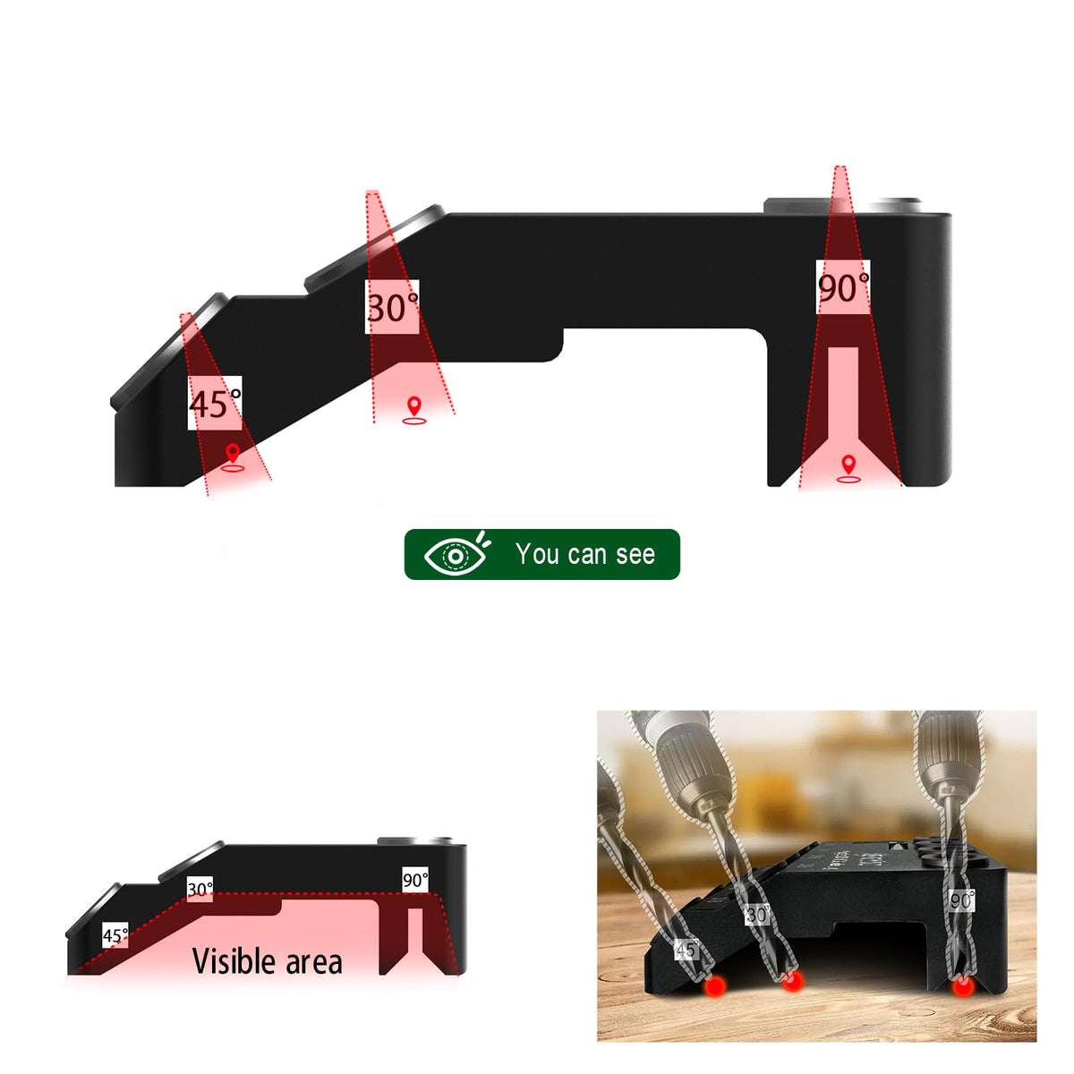 ENGYNC non-slip feet keep the jig steady while drilling