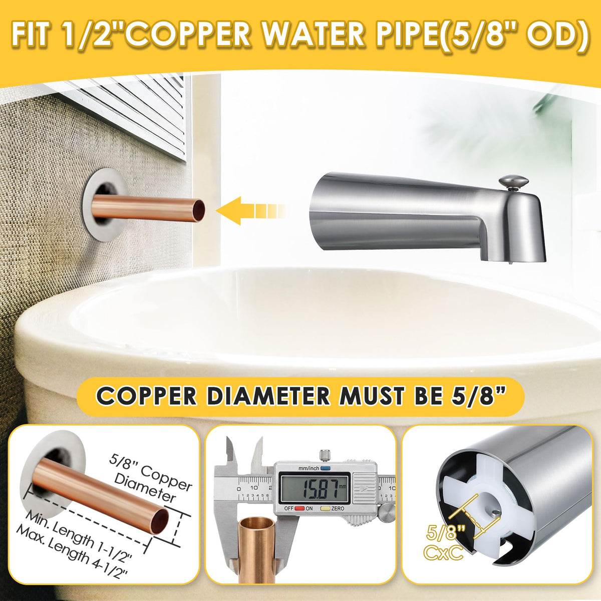 Enhon 7-inch spout extends flow to minimize interruptions.