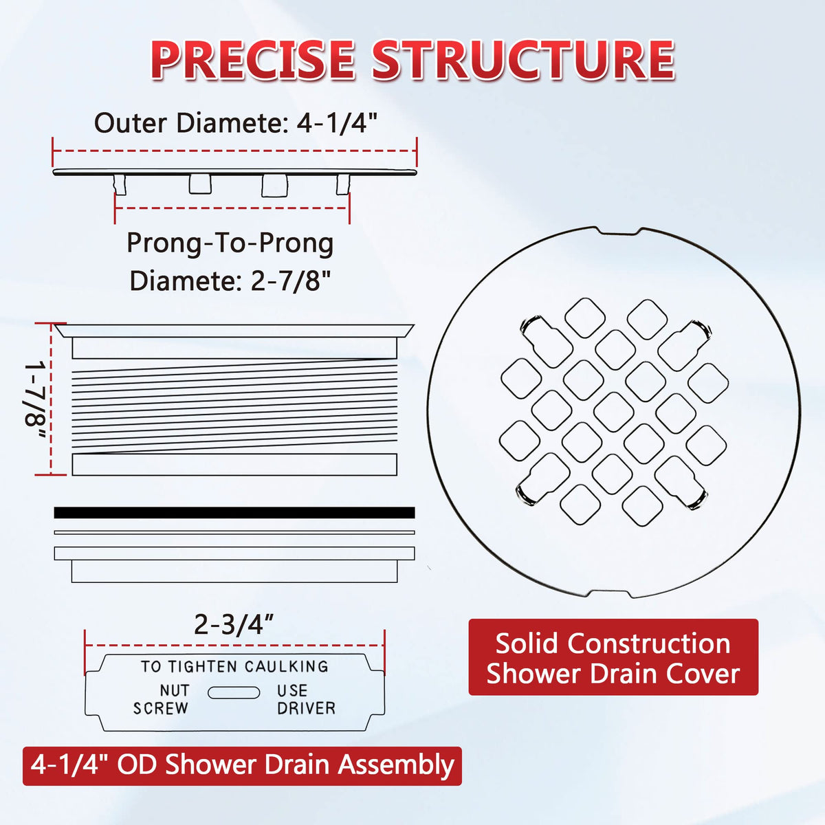 Enhon white ABS drain base provides lightweight support.
