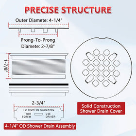 Enhon white ABS drain base provides lightweight support.