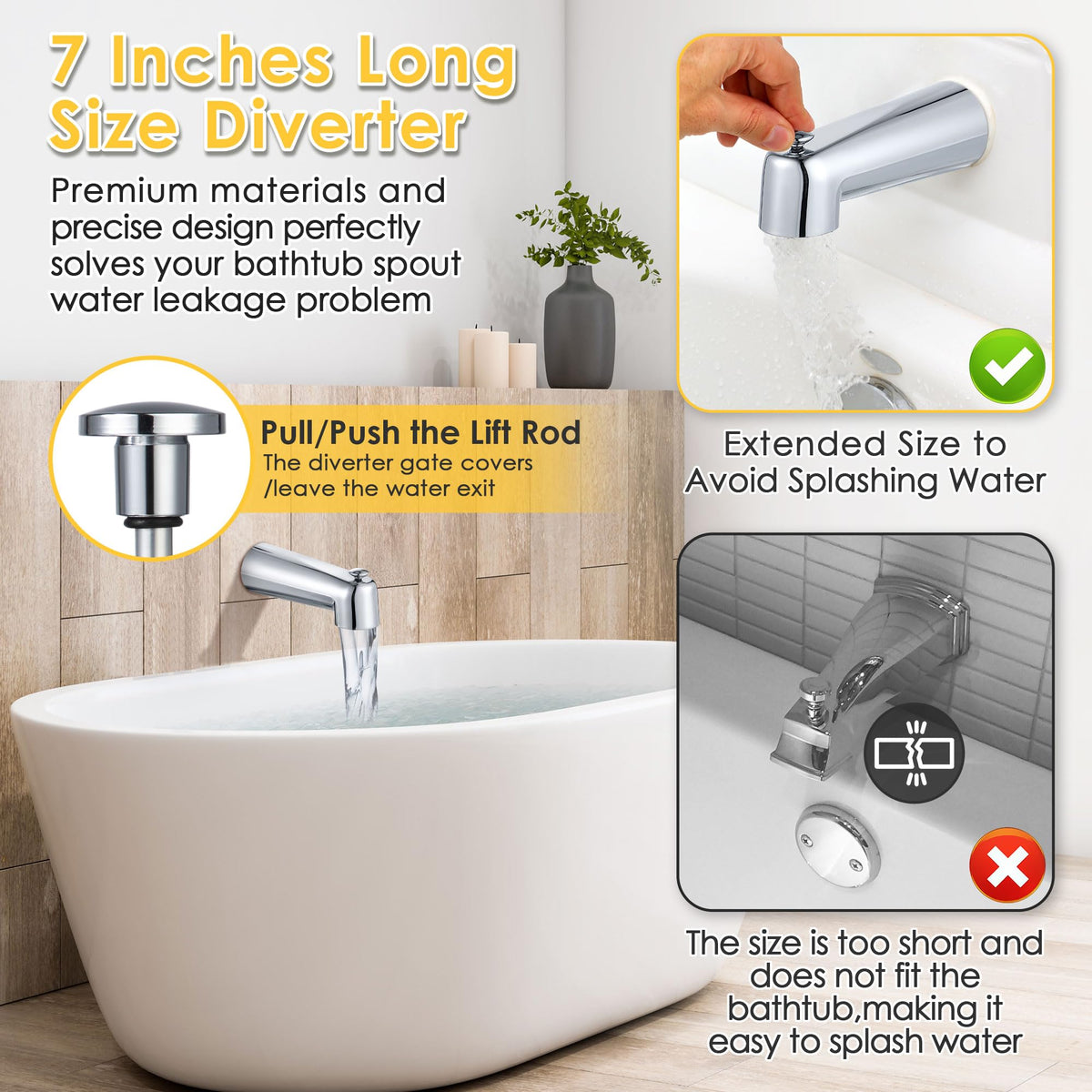 Enhon chrome finish adds rust-resistant durability to your bathroom.