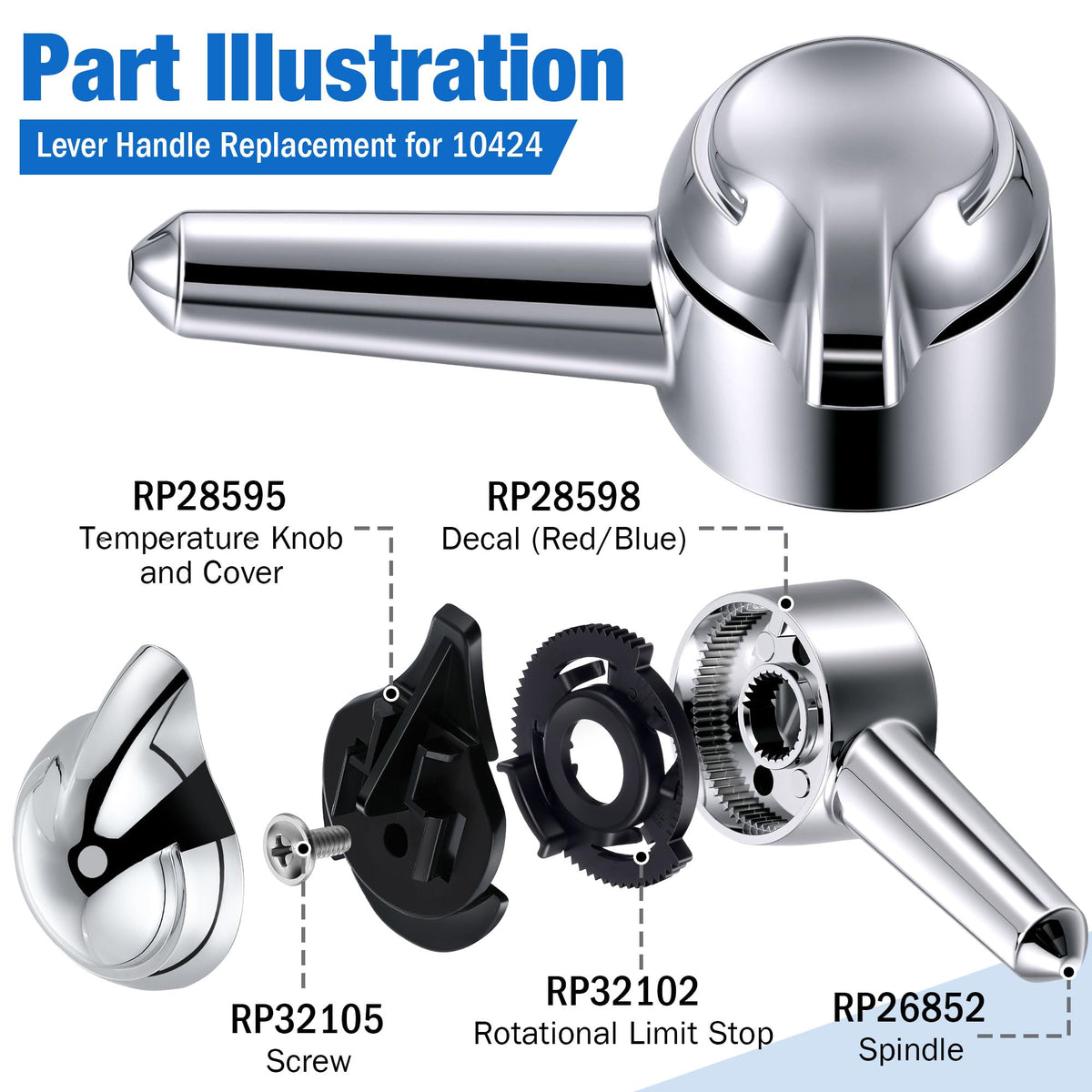 Enhon delta-1700 monitor-compatible lever for seamless tub and shower control