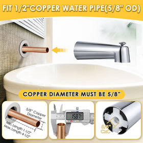 Enhon diverter knob directs water to shower or tub for flexible use.