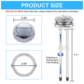 Enhon dual-flush button assembly with adjustable rods for easy height customization.