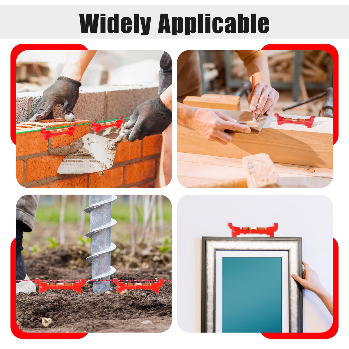 Enhon durable acrylic bubbles give quick, clear references during installation.