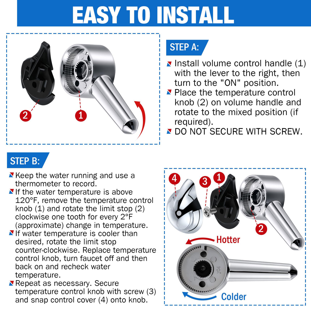 Enhon durable chrome lever ensures everyday use with long-lasting performance