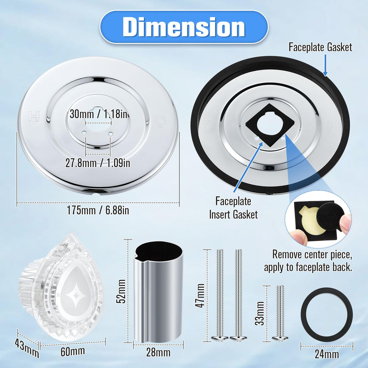 Enhon chrome escutcheon close-up highlighting durable, corrosion-resistant surface.