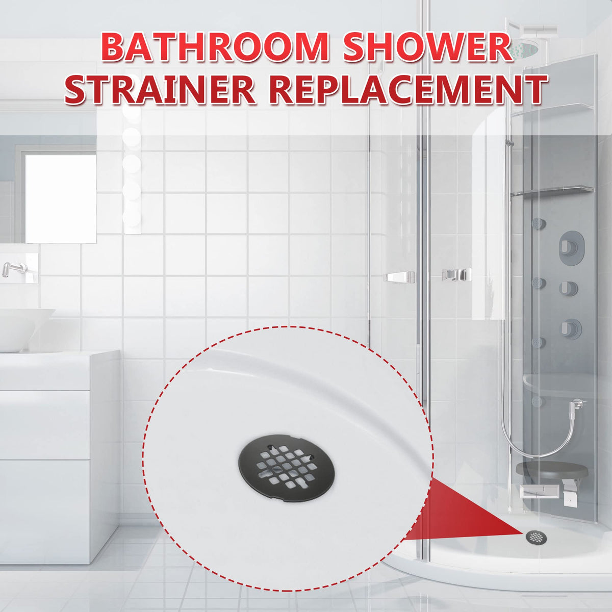 Enhon matte black hair catcher helps trap debris.