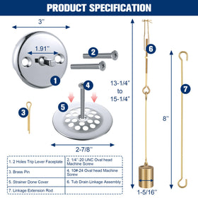 Enhon linkage extension rod extends reach in tubs