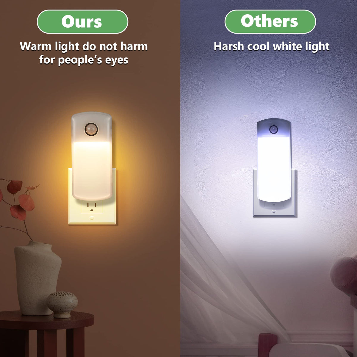 Enhon motion sensor night light activates with movement for hands-free navigation