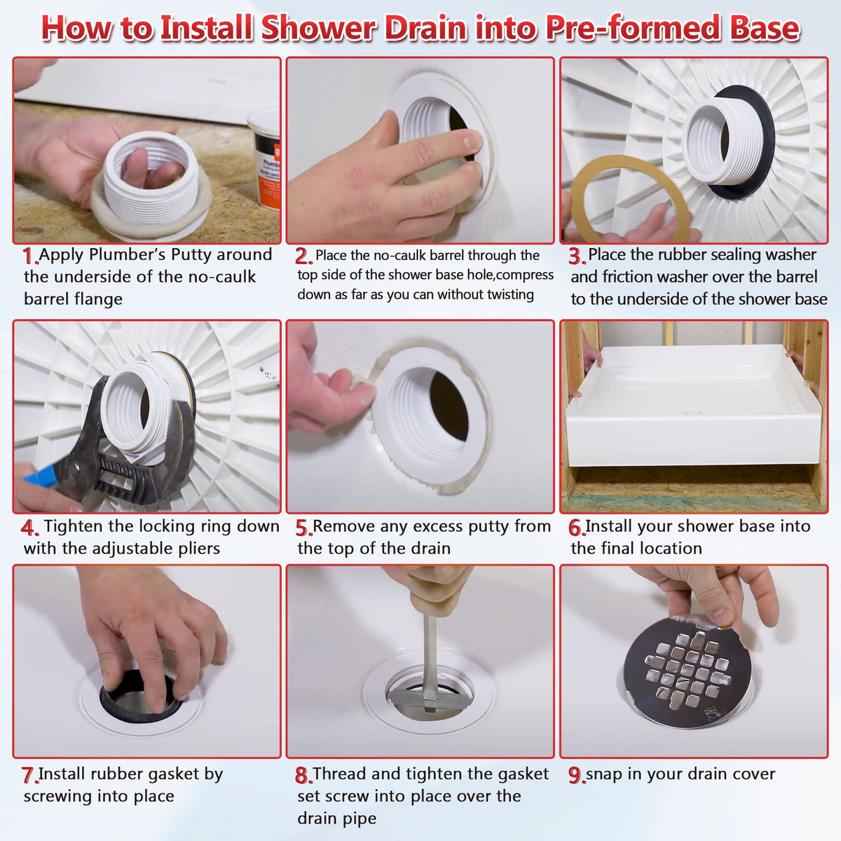 Enhon packaged shower drain kit for quick DIY replacement.