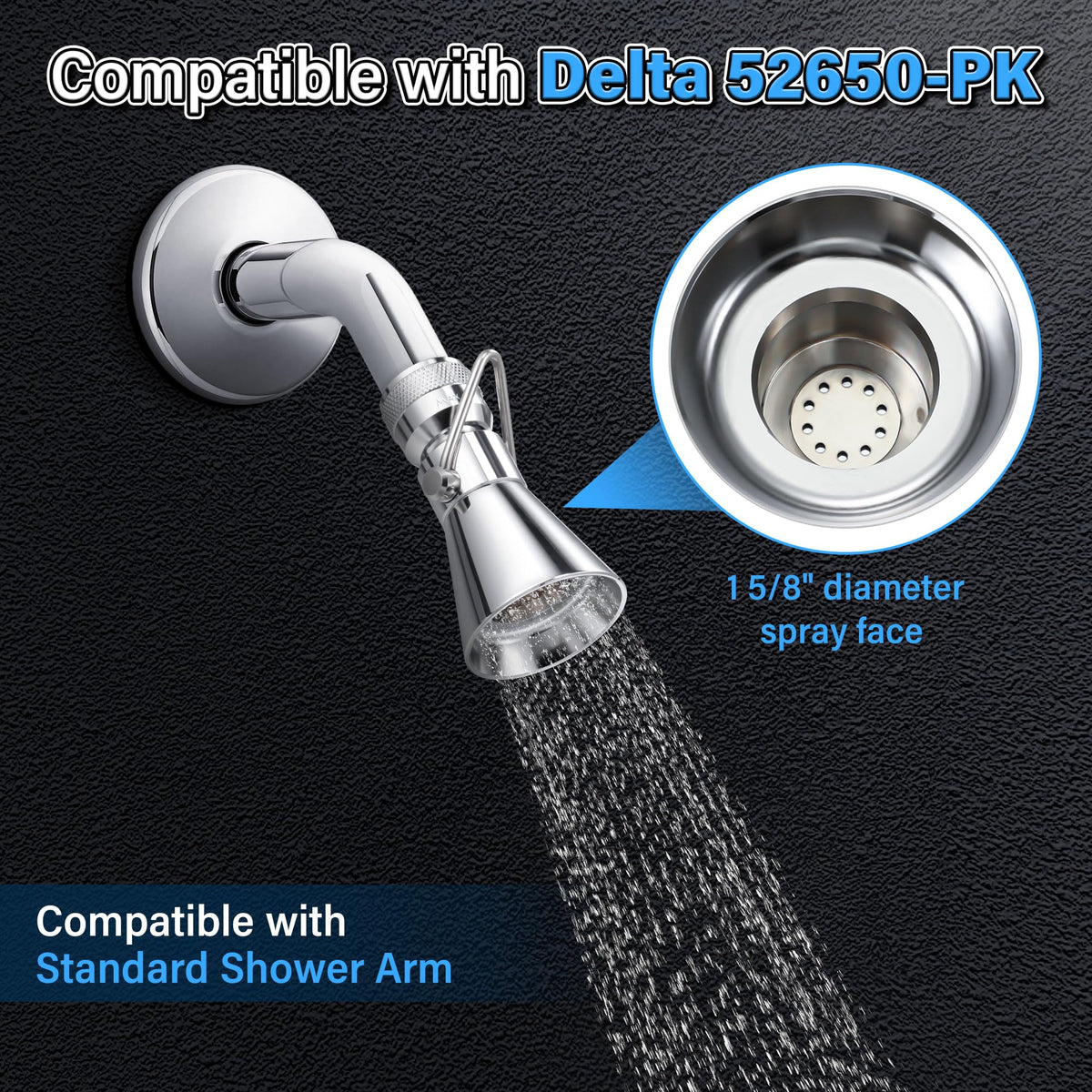 Enhon shower head pause feature enables shaving without losing temperature.