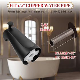 Enhon diverter mechanism inside the tub spout enabling seamless water flow switching.