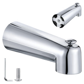 Enhon slip-on tub spout with diverter for easy tub-to-shower switching.