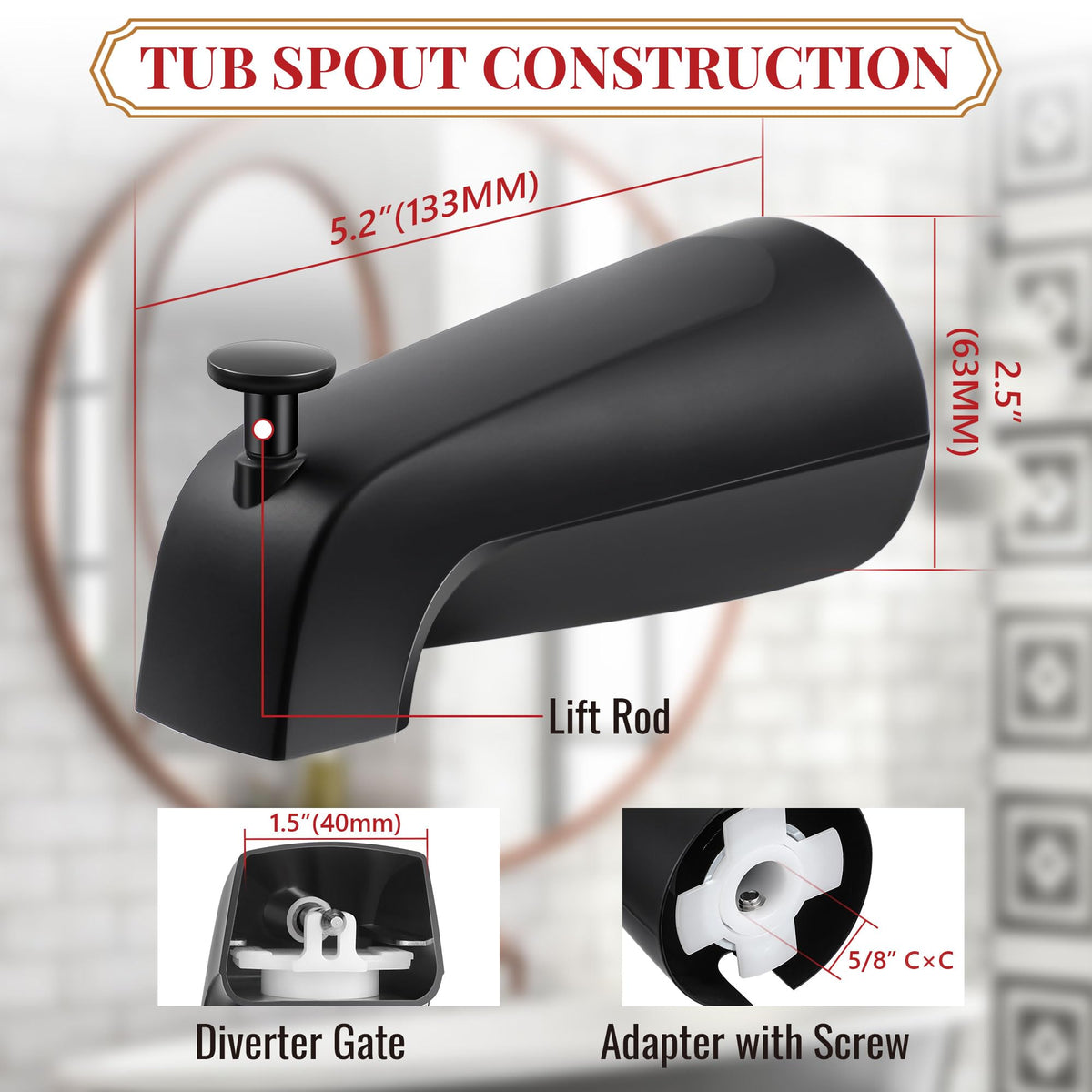 Package includes 5/32 hex wrench and diverter-equipped spout for quick setup.