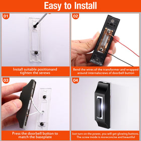 Enhon solid metal doorbell button black finish detail for premium look