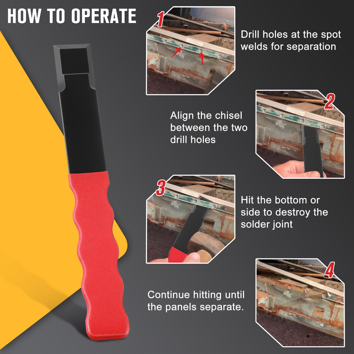 Enhon Spot Weld Chisel high carbon steel for durability and wear resistance