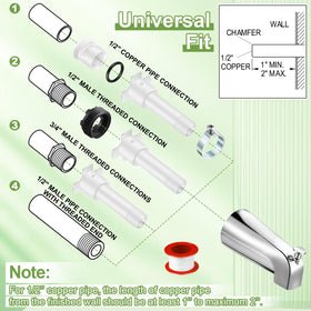 Enhon tub spout chrome finish close-up highlighting rust resistance