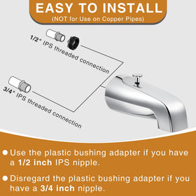 Enhon tub spout chrome finish is rust resistant for daily use.