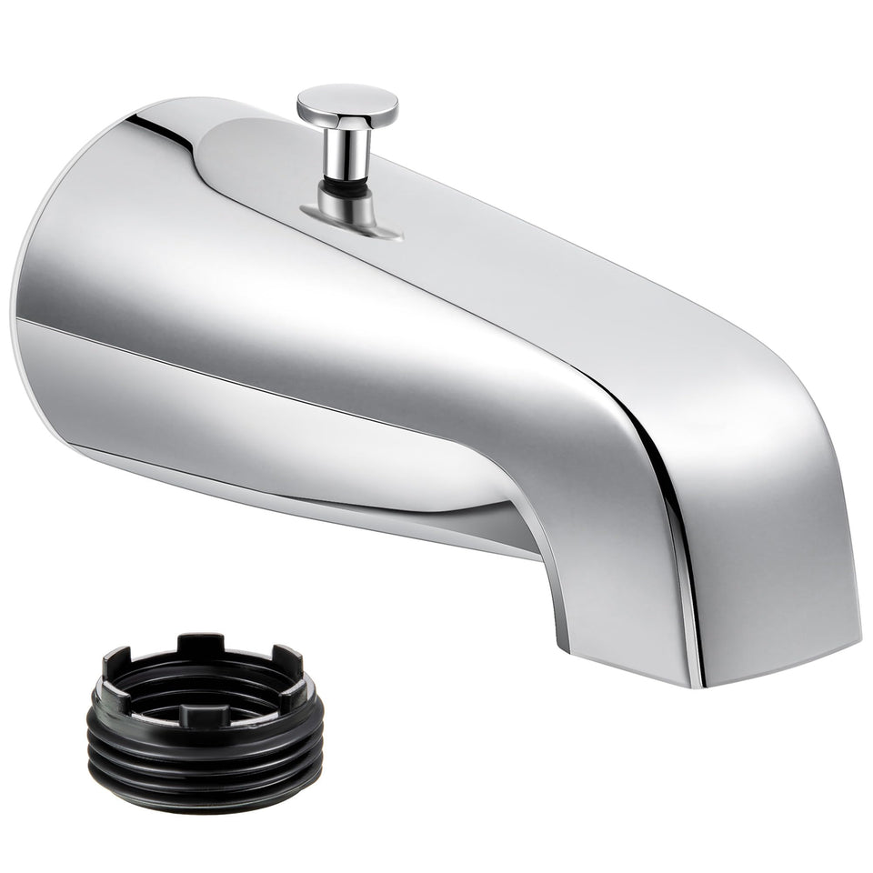 Enhon tub spout rear diverter chrome for easy bath to shower transitions.