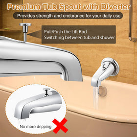 Enhon tub spout wall stub-out chrome requires proper protrusion.