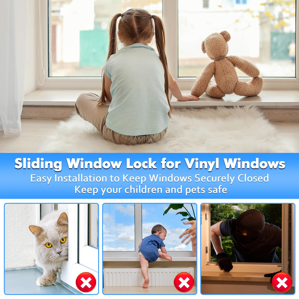 Enhon window locks complete package for vinyl frames