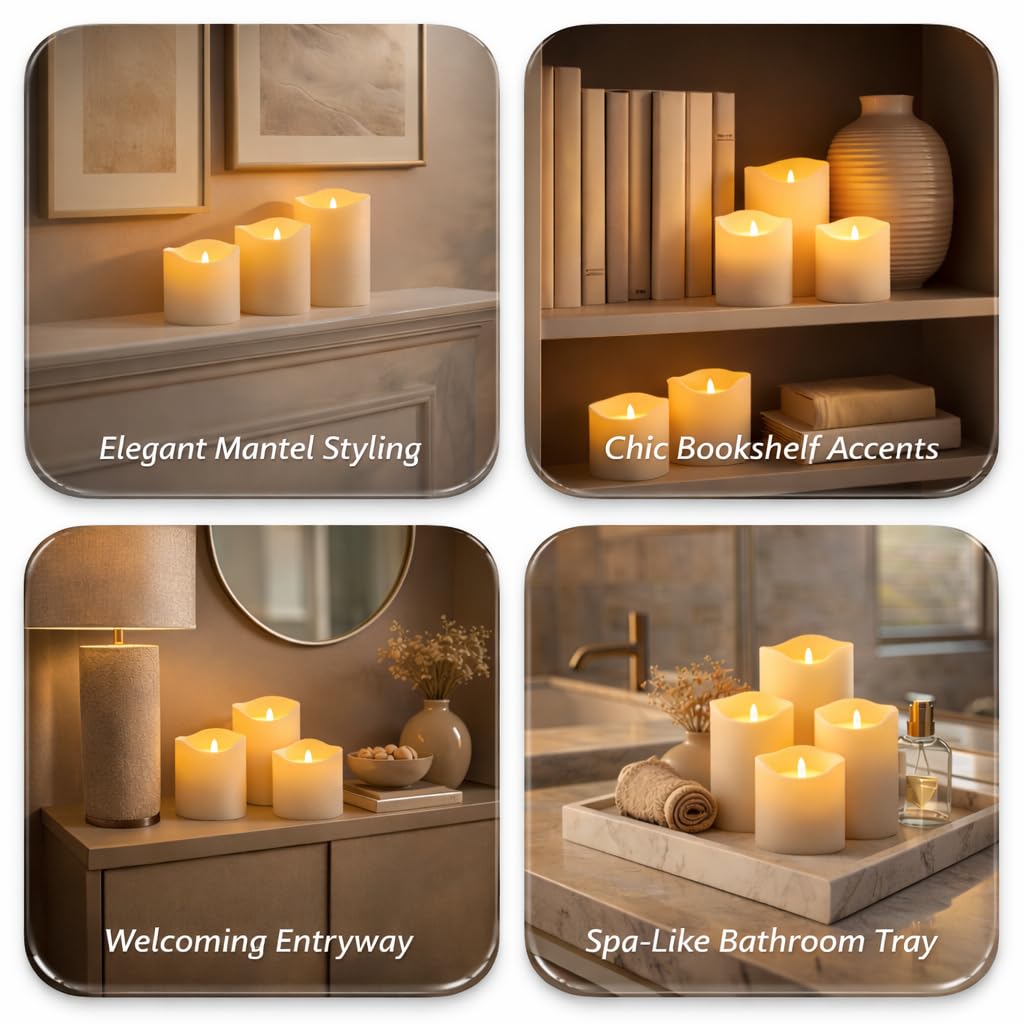 Enido flameless candles with two remotes for easy control