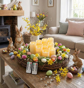 Enido mixed-height candles creating depth on a table centerpiece
