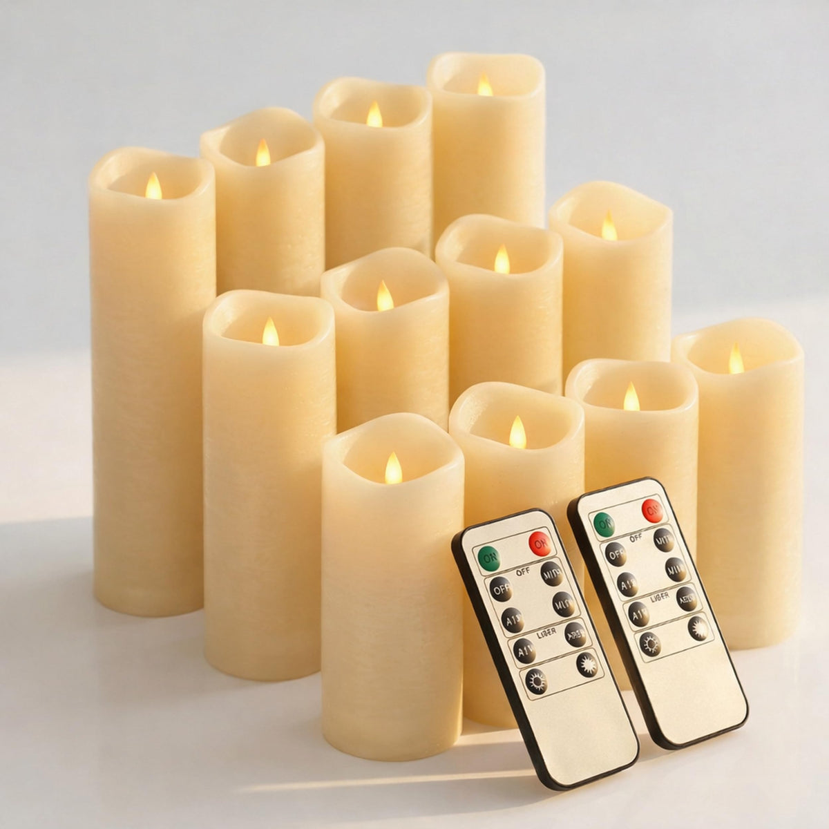Enido waterproof flameless 4-inch pillar for outdoor patio ambiance