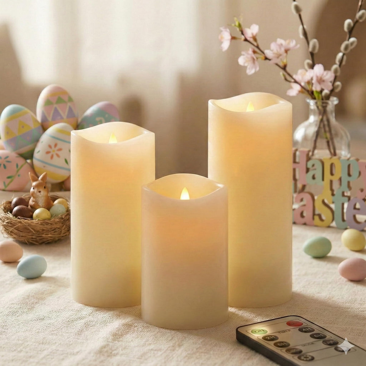 Enido waterproof flameless 6-inch pillar adds elegant mantel focal point