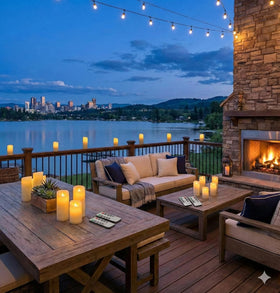 Enido outdoor friendly flameless candles withstand weather for garden parties